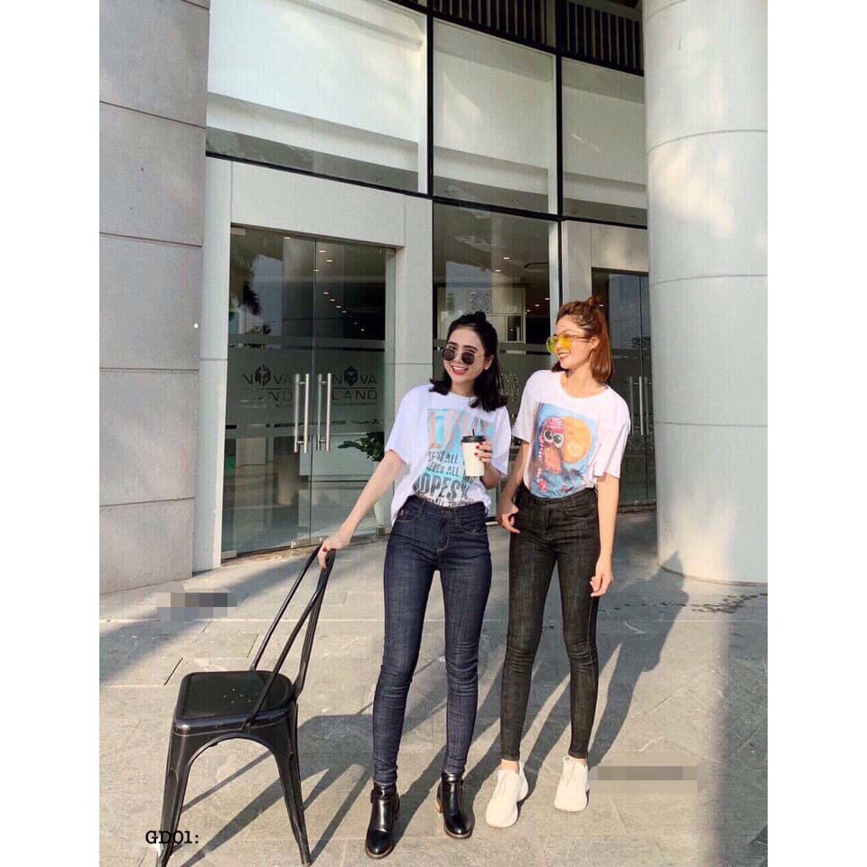 [HCM]Bigsize 32-36 quần jean dài xanh đen (co giãn)