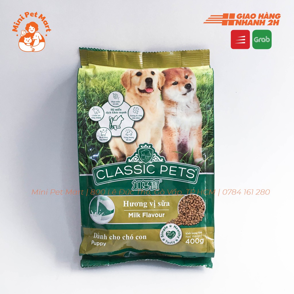 [HCM]Thức ăn hạt khô cho chó con CLASSIC PETS 400g - Vị sữa