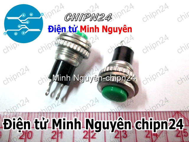 [3 cái] (G15) Nút nhấn nhả DS-314 Xanh Lá (Nút nhấn nhả Phi 10MM Xanh Lá)