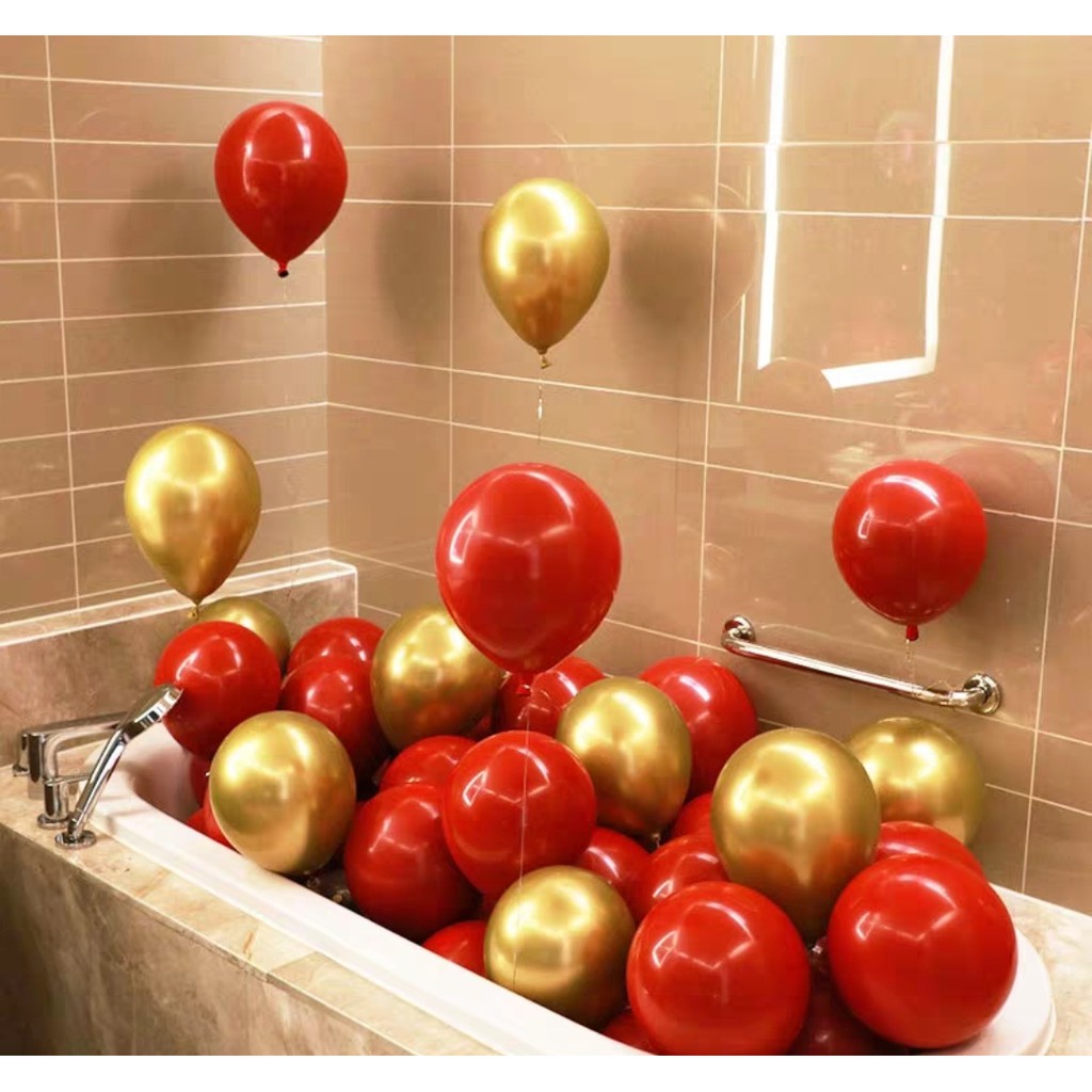 Sét Bóng Happy Wedding Trang Trí Phòng Cưới mẫu HOT[ Tặng bơm keo + 100 Cánh Hoa]