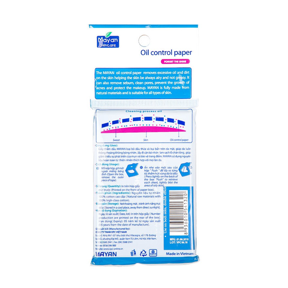 [HCM]Giấy Thấm Dầu Mayan Oil Control Paper 100 PCS