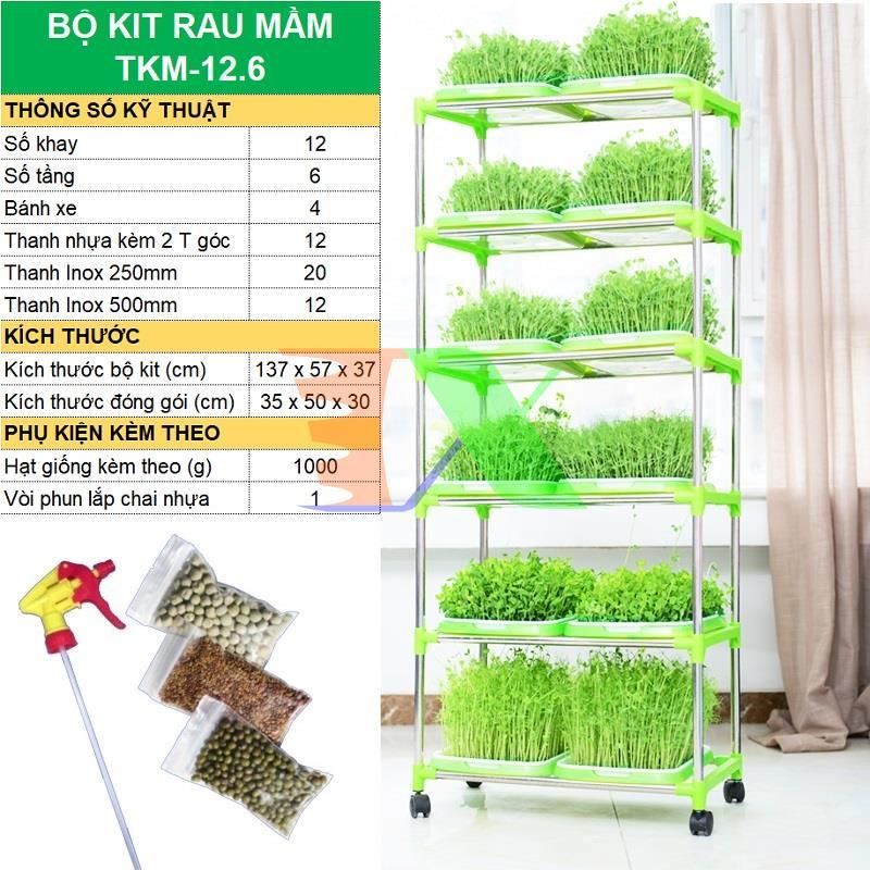 Set kit tray planting vegetables hydroponic sprout dedicated tkm-12. 6, tray, bracket, spray, seeds