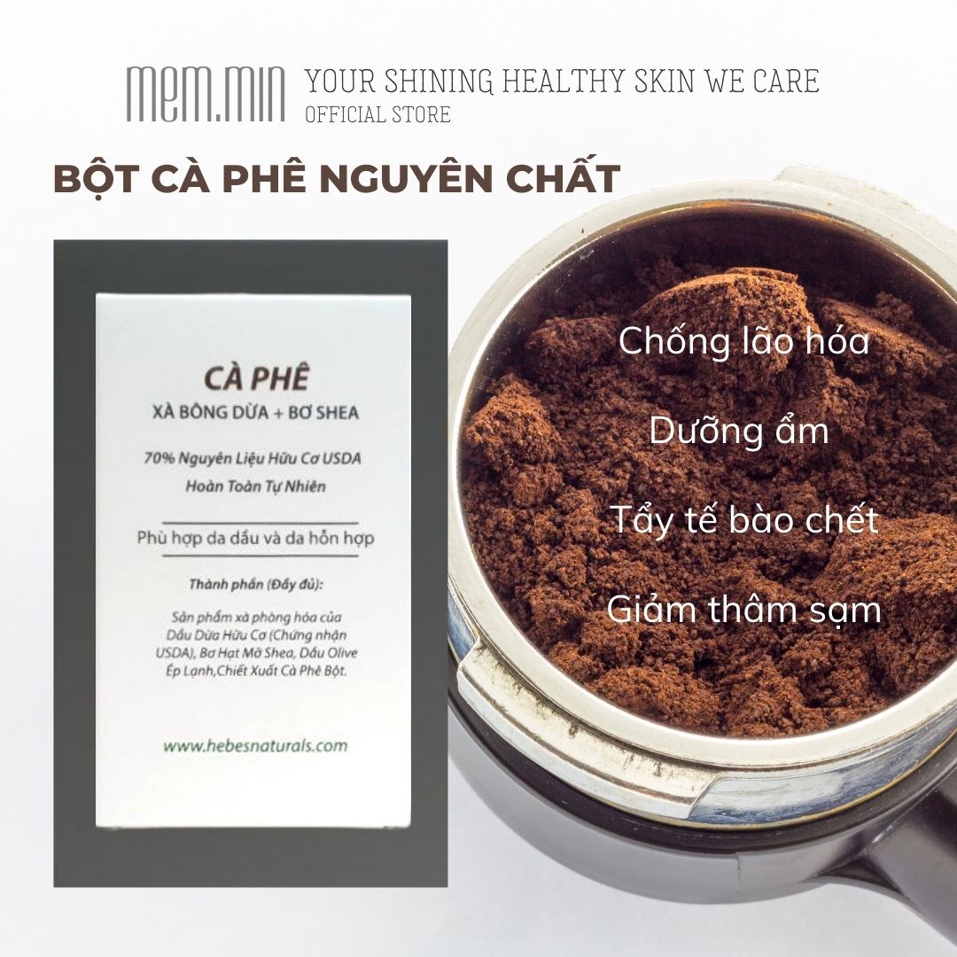 MemMin. Xà Bông Hữu Cơ COFFEE Coconut+Shea . 100% Tự Nhiên. 100gr