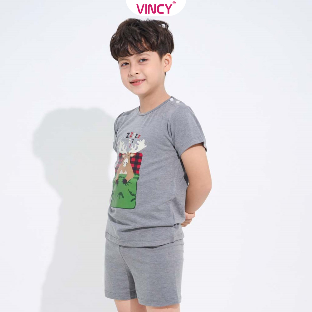 [Mua 3 giảm 20%, mua 2 giảm 15%] Bộ Đồ Short Thun Bé Trai Vincy Thoáng Mát SST032W11