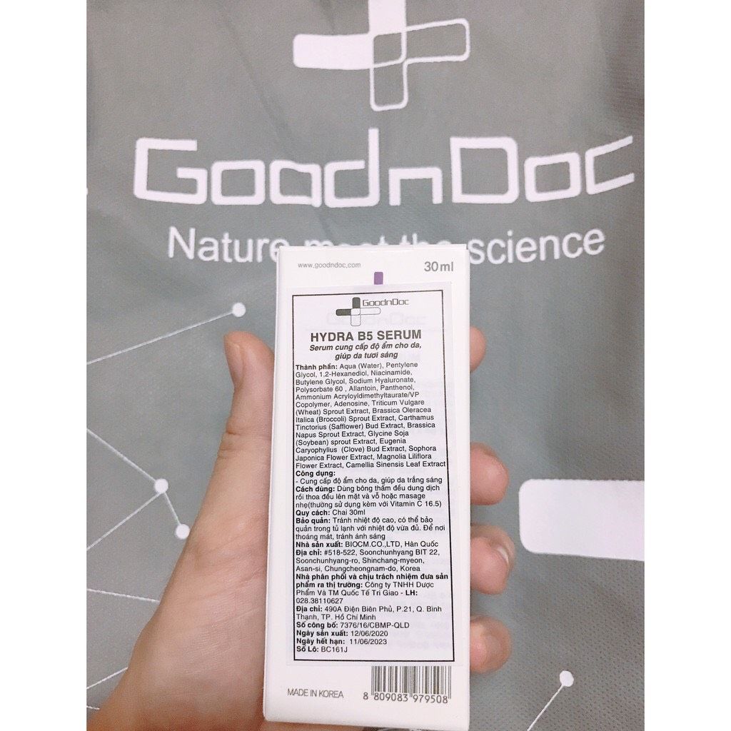 SERUM DƯỠNG ẨM, SÁNG DA GOODnDOC HYDRA B5 30ml