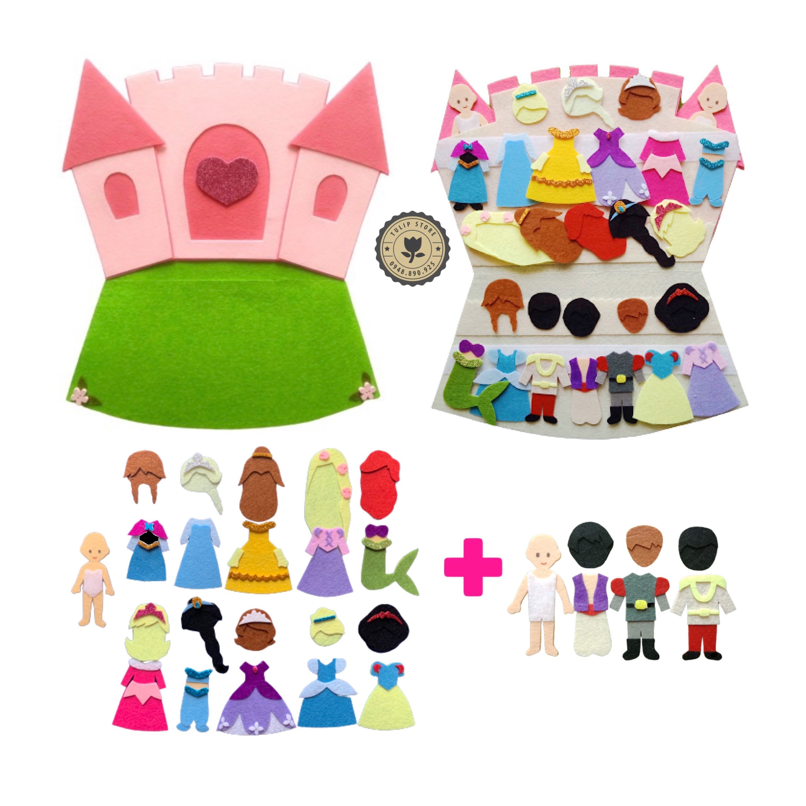 Lâu đài Công chúa + Set Hoàng tử Disney (Ảnh thật 100%)