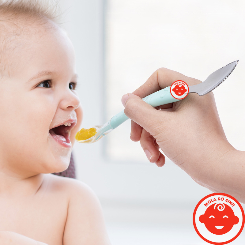 Thìa nạo hoa quả 2 đầu cho bé tập ăn dặm
