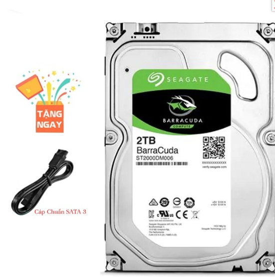 Ổ cứng HDD Seagate 2TB Bacacuda inch SATA3 (Bảo Hành 24 Tháng 1 Đổi 1)