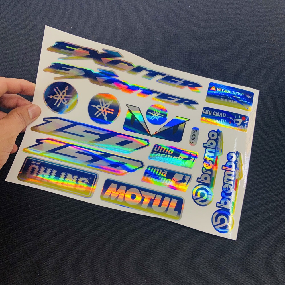 [HCM]TEM LOGO MẠ CROM CHO XE EXCITER 150 SIÊU BÓNG NHIỀU LOGO CAO CẤP