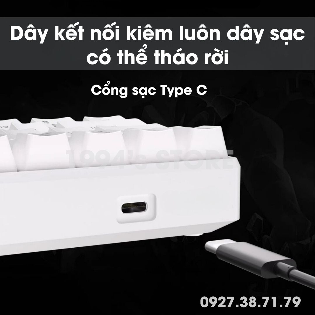 Bàn Phím Cơ RK61 Version 4.0 Limited HOTSWAP - Cáp Type C - Bluetooth 5.1 - Wireless 2.4G - Phần mềm Custom Led RGB