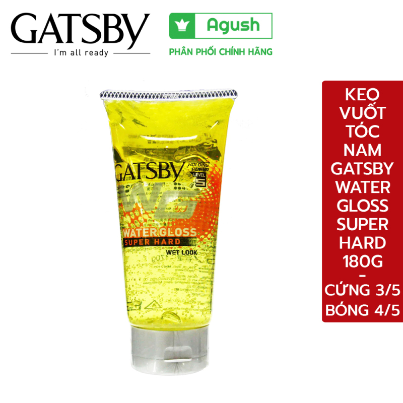 Keo vuốt tóc nam Gatsby Water Gloss Super Hard Wet Look Level 5 170G rất bóng siêu cứng vuốt tóc khô gốc nước dễ gội sạch thơm dịu giá rẻ