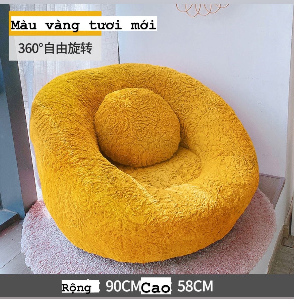 Ghế lười nhung lông cừu
