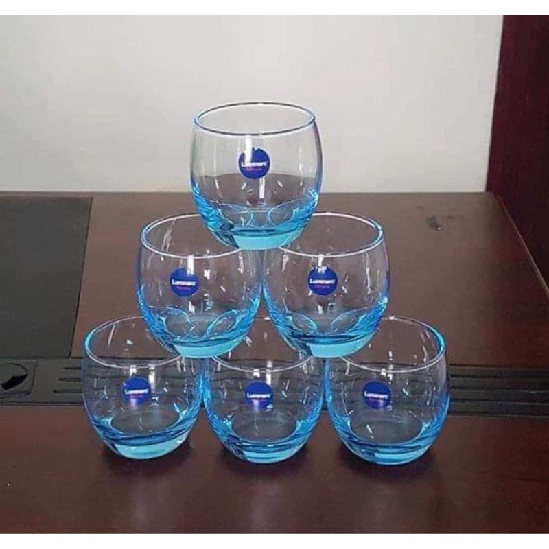 Bộ 6 cốc thuỷ tinh Luminarc xanh cốc ngắn
