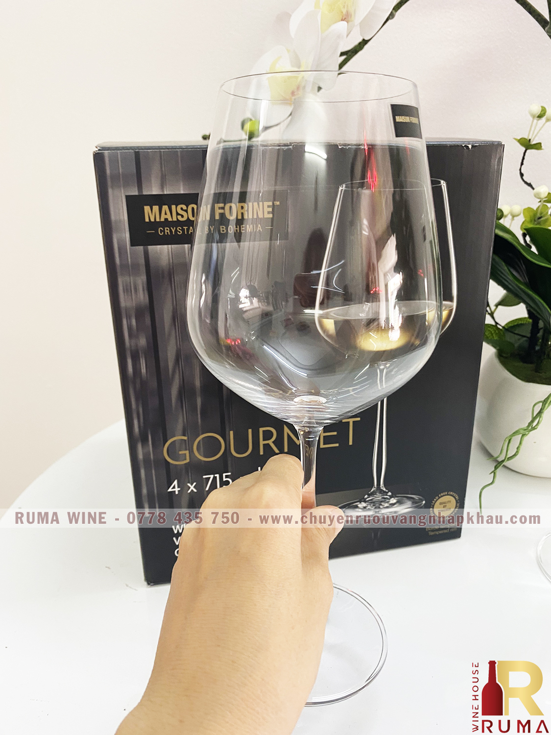 Bộ 4 ly pha lê Tiệp uống vang Gourmet 715 ml