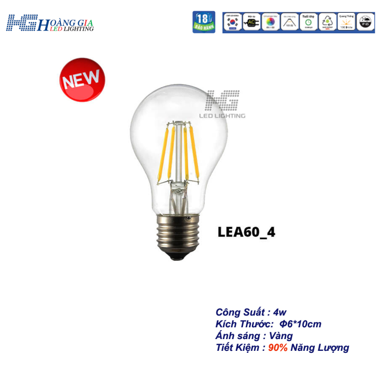 Đèn LED Trang Trí Edison A60 4W