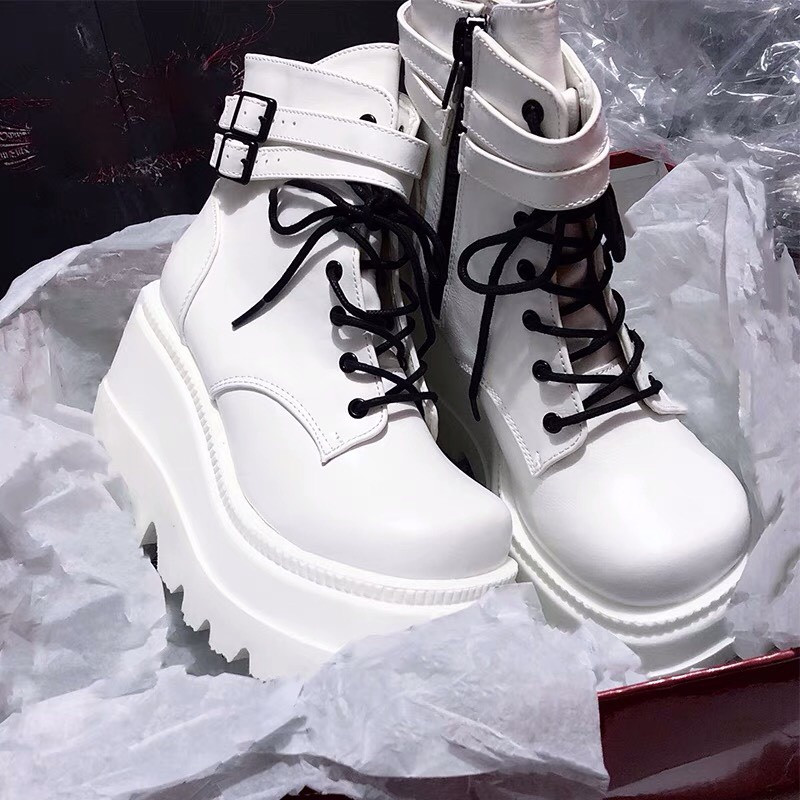 (FREESHIP - SẴN) GIÀY BOOTS HARAJUKU ROCK DARK - Giày Boots Đế Bánh Mì