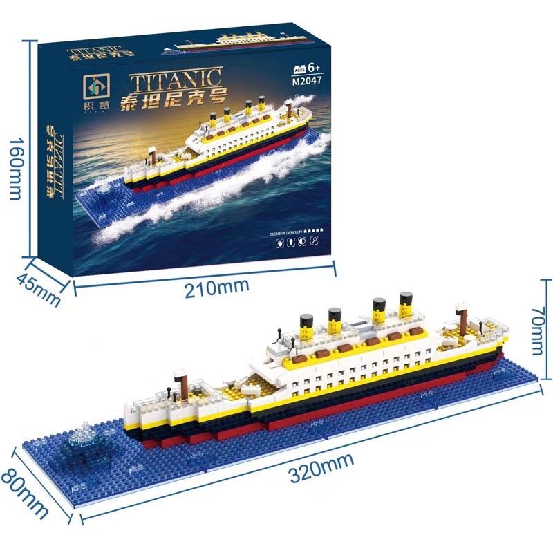 Lắp ráp lego tàu Titanic 32cm
