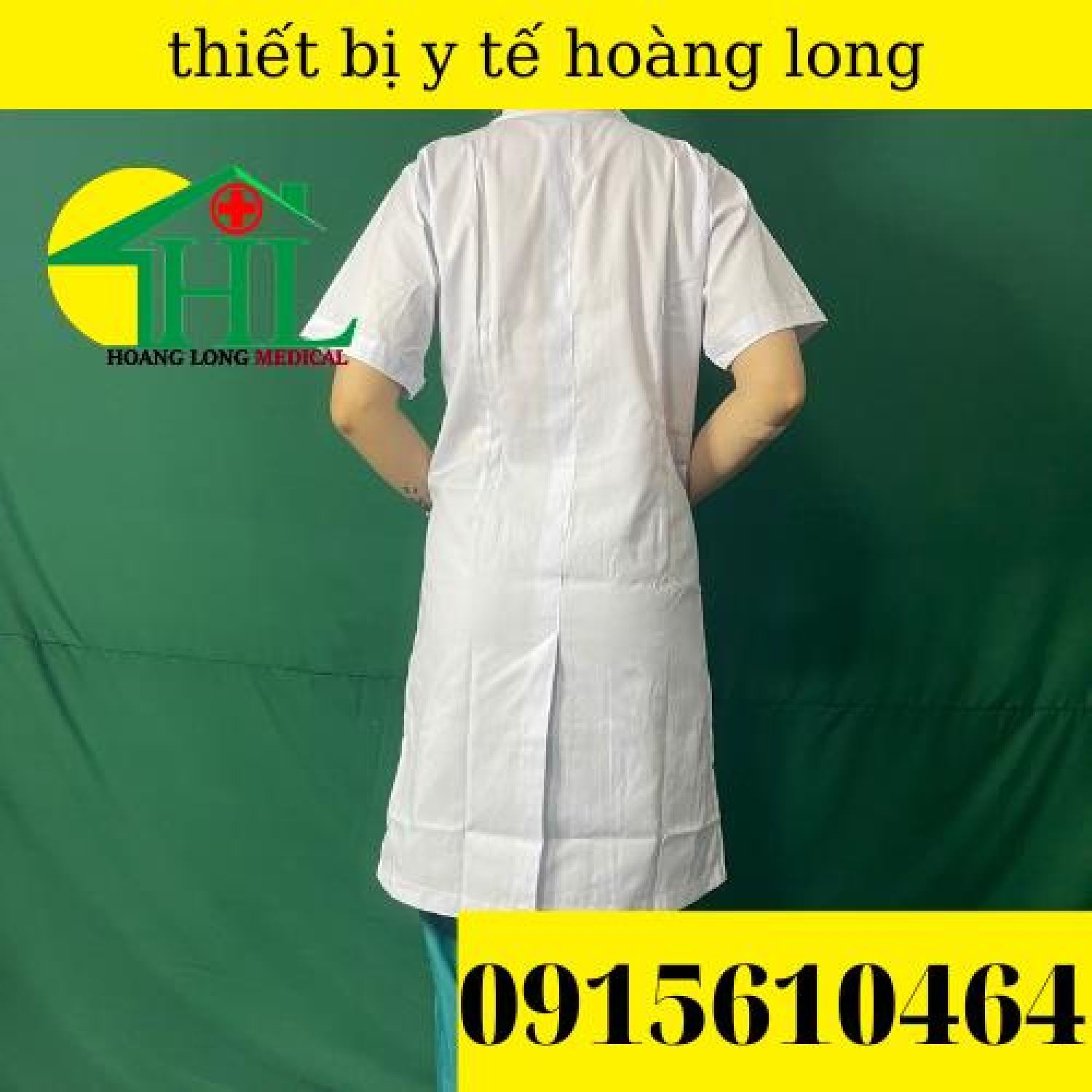 Áo Blouse (BluE) Bác Sĩ Nam/Nữ Cộc Tay Dáng Dài