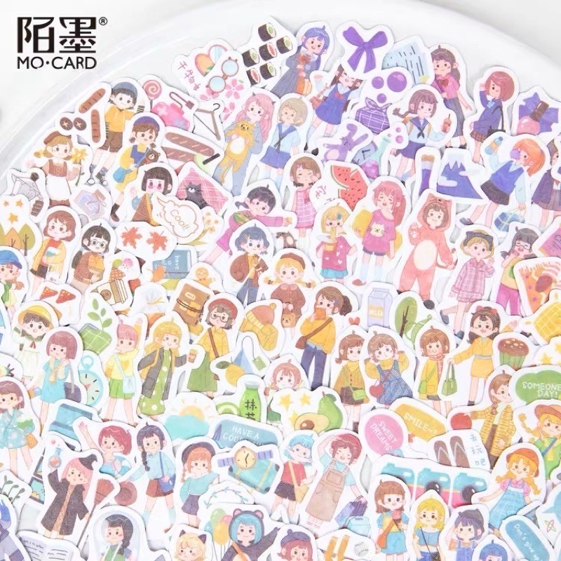 Set 40/50 Stickers Bé Gái Dễ Thương