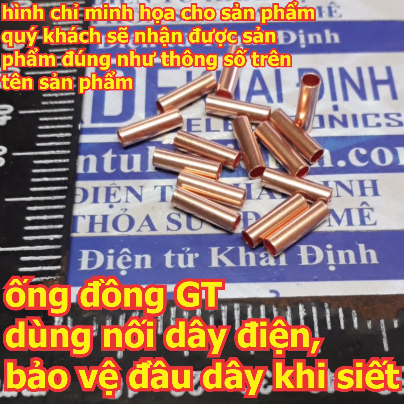 ống đồng GT dùng nối dây điện, bảo vệ đầu dây… dài 12mm các tiết diện 1mm2~16mm2 kde5625