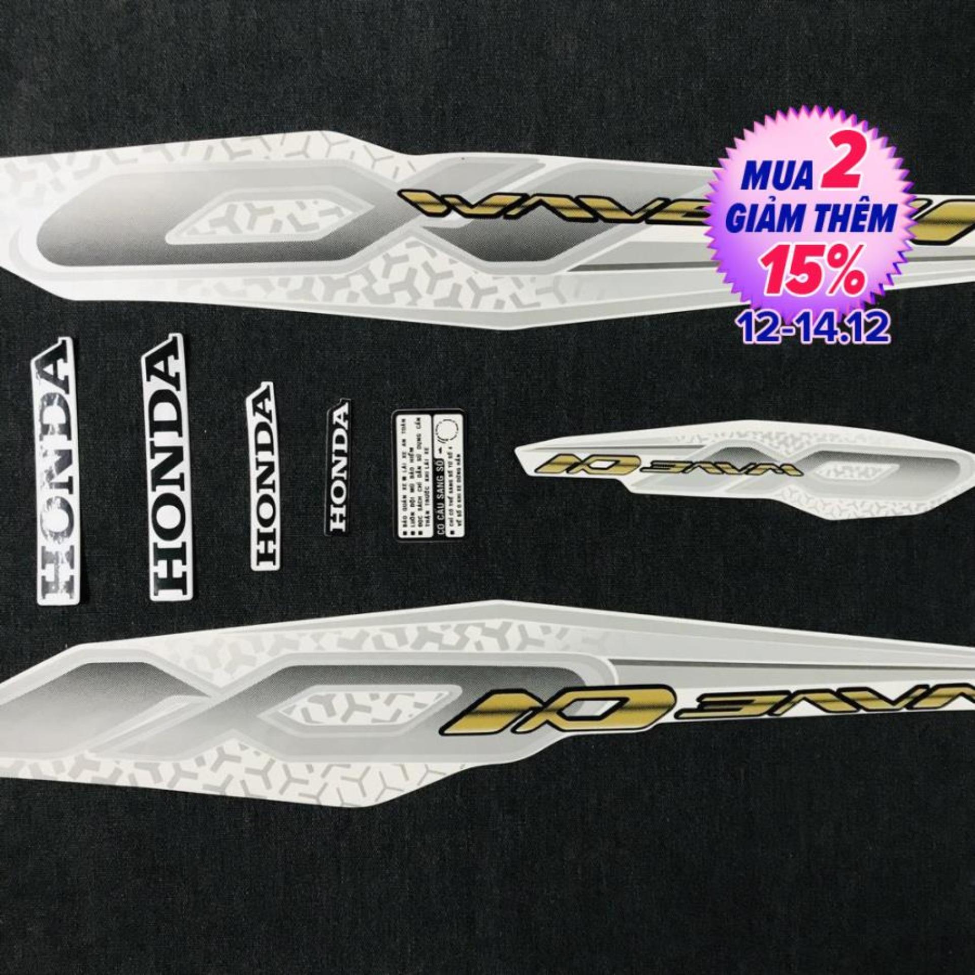 [HCM][WAVE ANPHA 2019] DECAL BỘ TEM RỜI TEM FULL MẪU ZIN CHO WAVE ANPHA 2019 MÀU TRẮNG