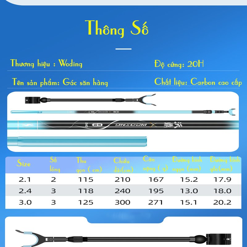 Gác Cần Woding săn hàng cao cấp mới siêu cứng,chắc chắn