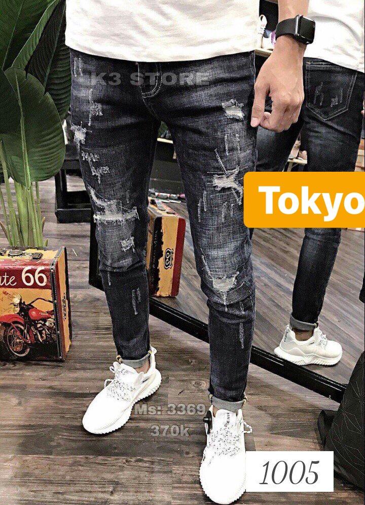 QUẦN JEAN NAM CHẤT BÒ ĐEN WASH XƯỚC HÀNG NHẬP PC SAMURAI CAO CẤP CJ-1005 - TOKYO FASHION