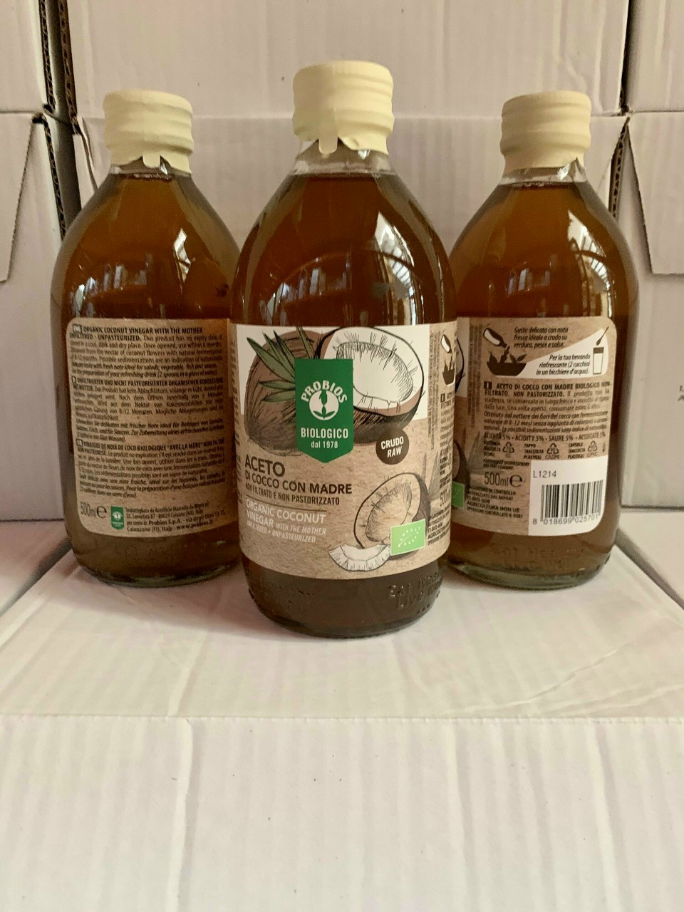 Giấm Táo / Giấm Lựu / Giấm Dừa hữu cơ (Có giấm cái) ProBios 500ml