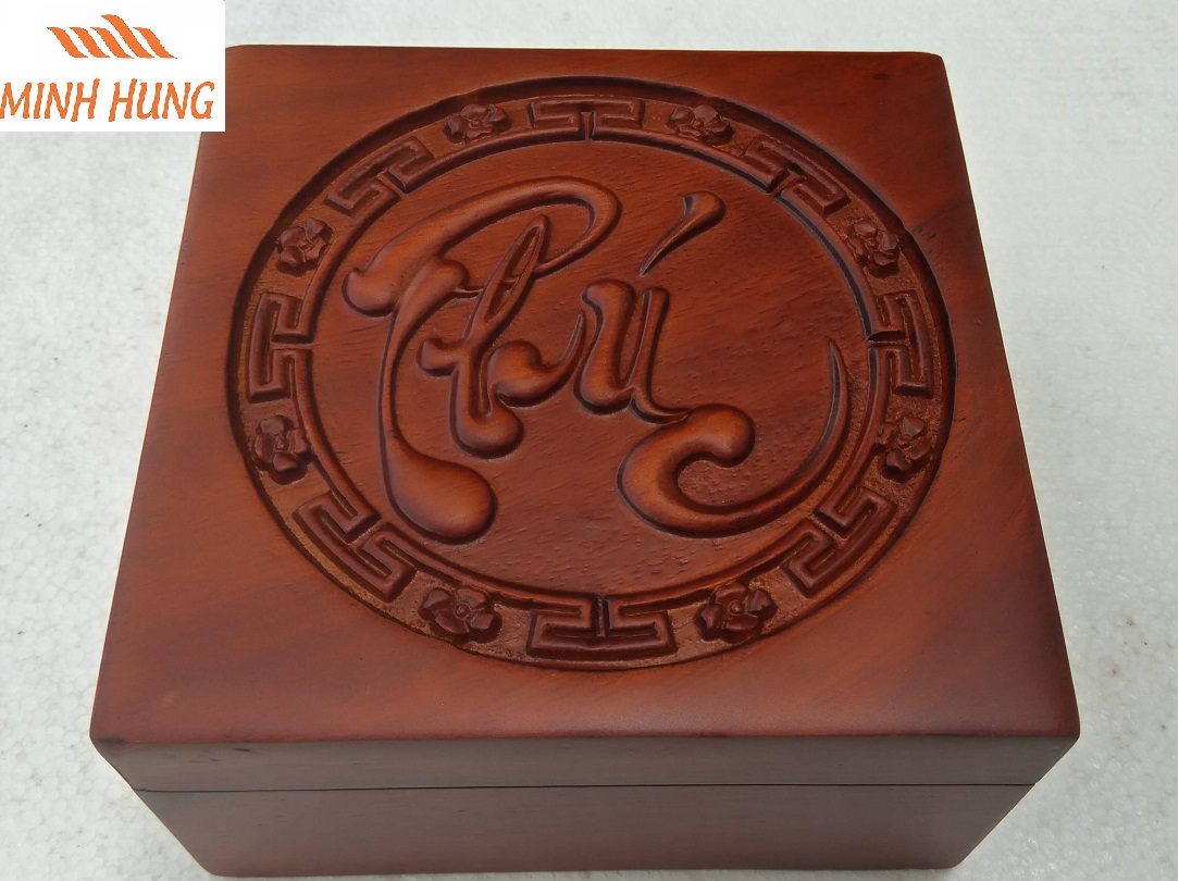 Hộp đựng vòng trang sức chữ Phúc gỗ Hương
