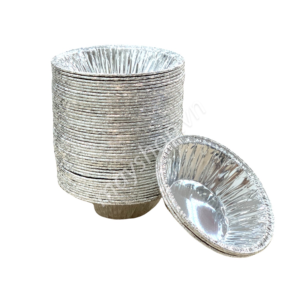 50 khuôn tart nhôm / đế tart bạc tròn mã 207