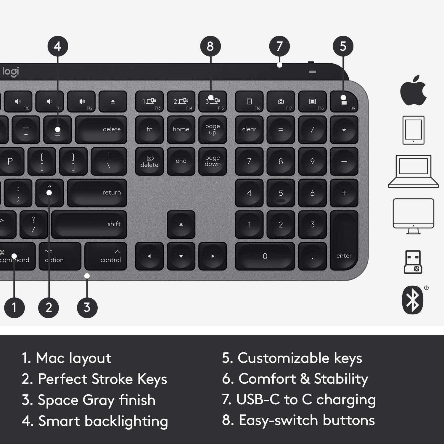 [HCM]Bàn phím không dây Logitech MX Keys For Mac