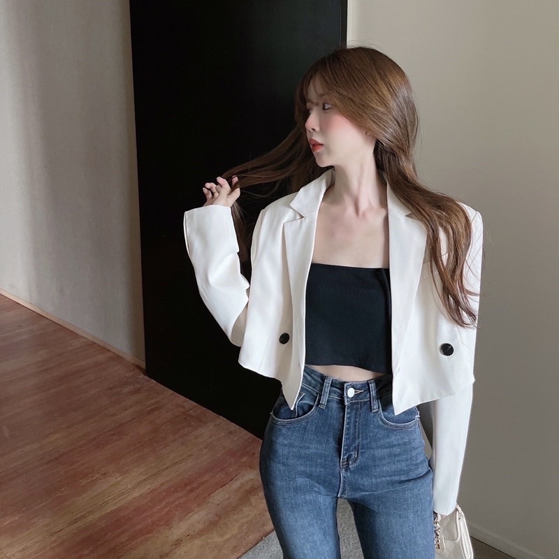 Áo vest croptop dài tay mỏng