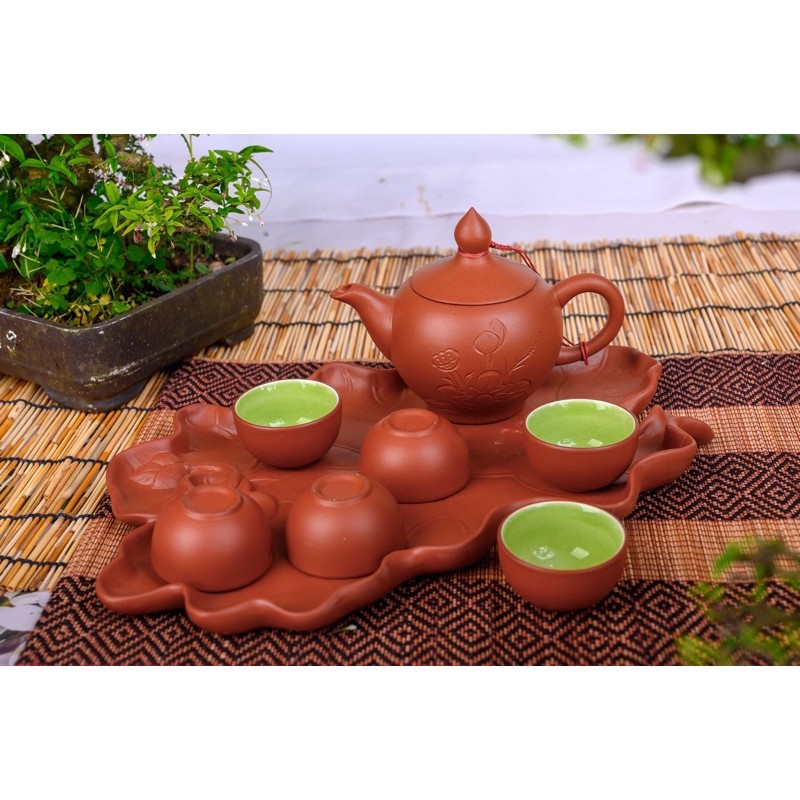 Bộ ấm chén gốm tử sa Bát Tràng
