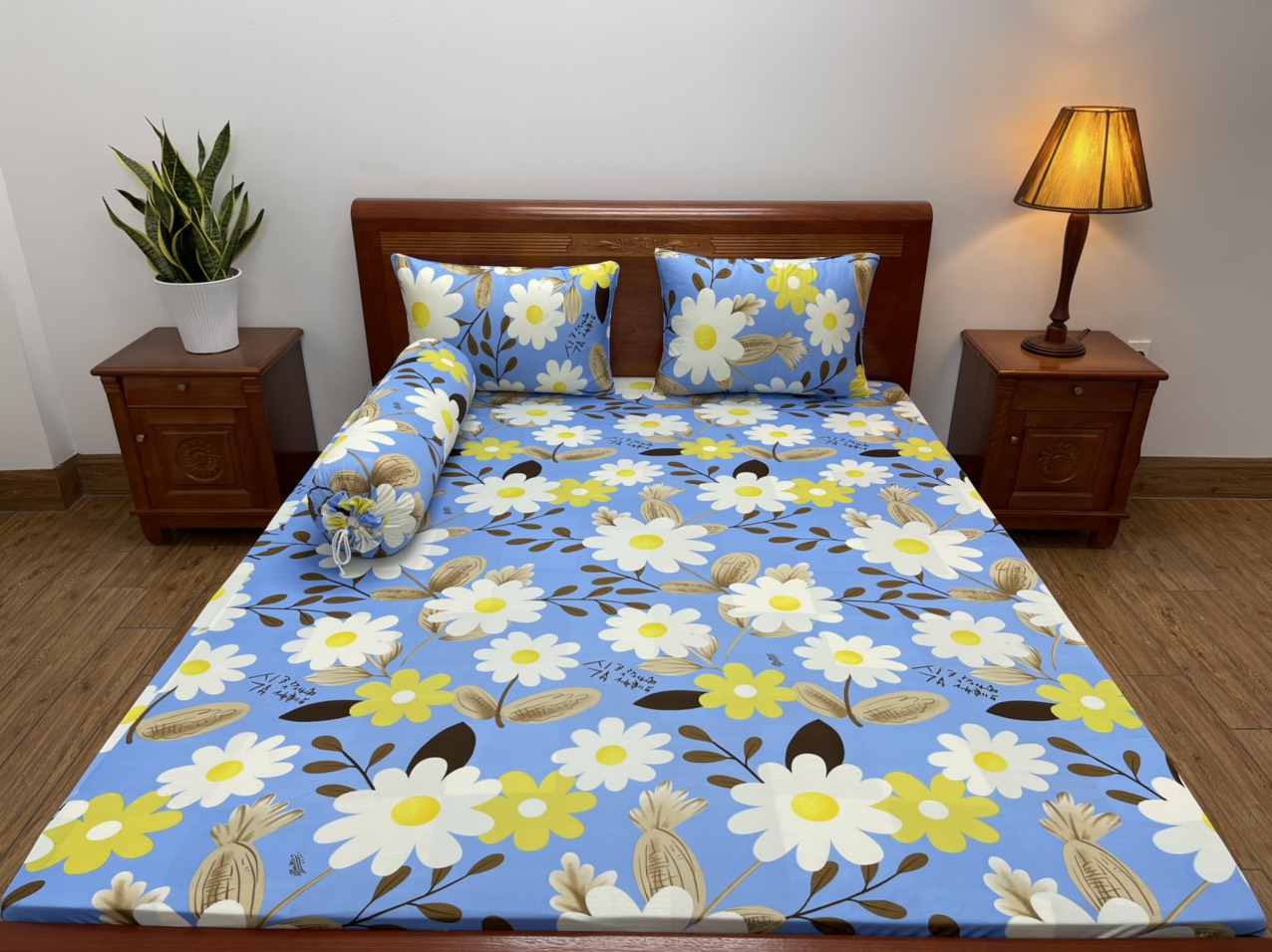 Bộ ga thun lạnh Hàn Quốc 1.6*2m/1.8*2m nệm 5-25cm