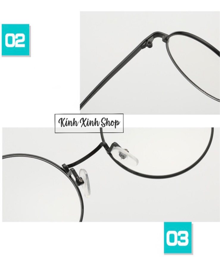 Kính gọng Mắt tròn Retro Hàn Quốc cao cấp