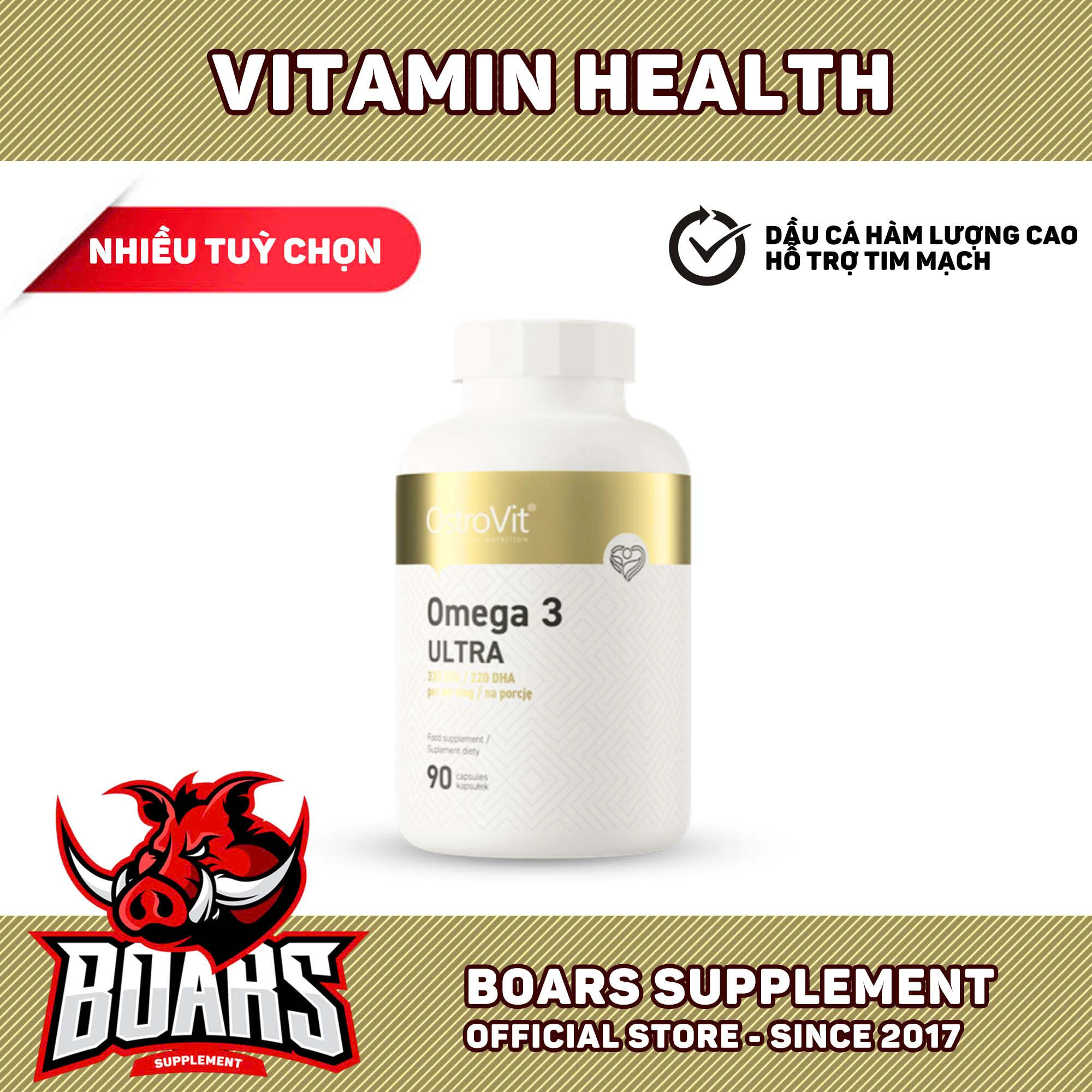 Dầu Cá Ostrovit Omega3 Ultra (90 viên) - Ảnh hưởng tích cực đến hoạt động của hệ thống tim mạch