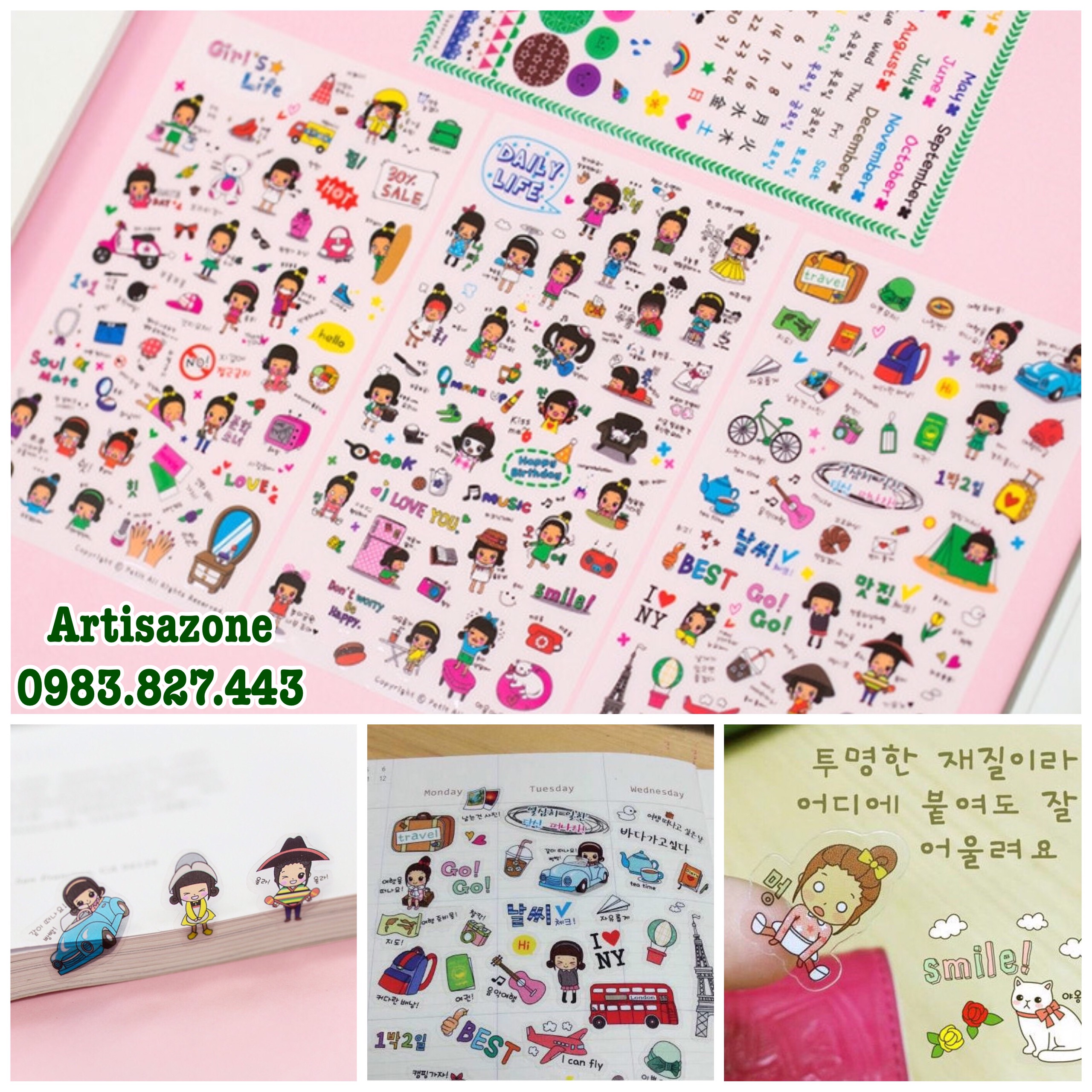 Sticker dán Travel (4 tờ)