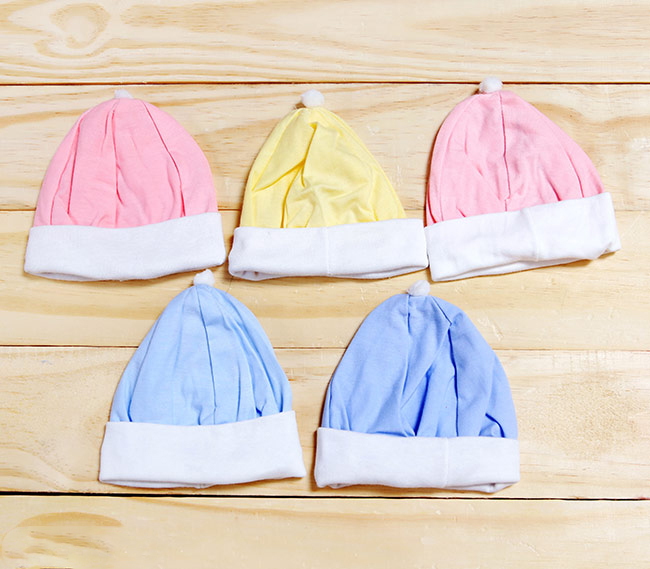 [HCM]5 Mũ cotton sơ sinh 0-3 THÁNG