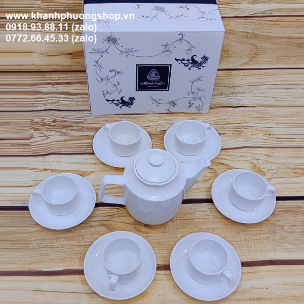 bộ ấm trà gốm sứ Minh Long - bộ ấm trà gốm sứ
