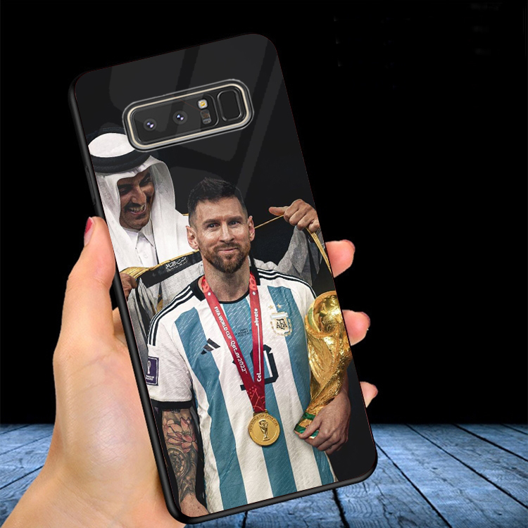 Ốp Lưng SAMSUNG GALAXY NOTE 8 Mặt kính In hình MESSI