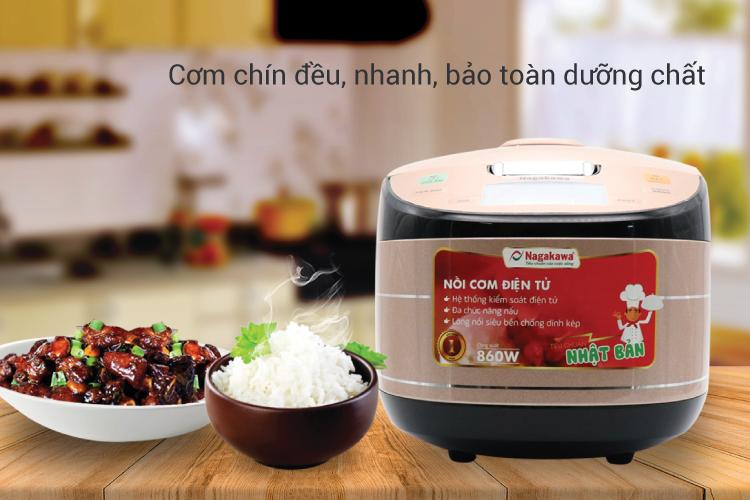 Nồi Cơm Điện Tử Nagakawa NAG0103 (1.8 Lít) - Nâu