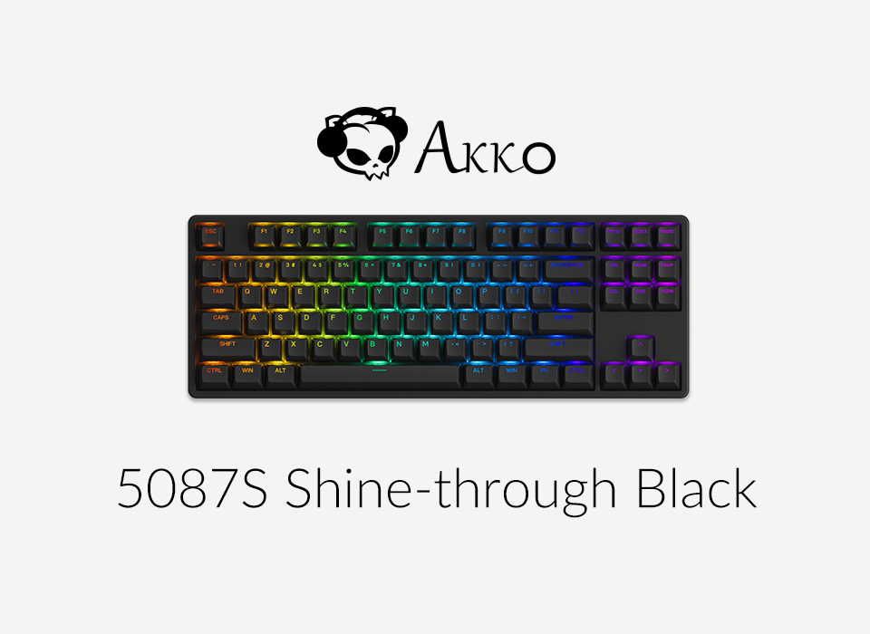Bàn phím AKKO 5087 RGB ASA – Black / White (Foam tiêu âm / Hotswap / AKKO CS Jelly switch)