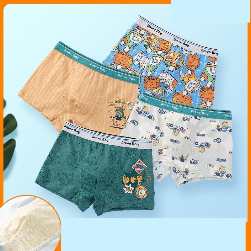 4 quần sịp bé trai cao cấp đủ size từ 7-45kg