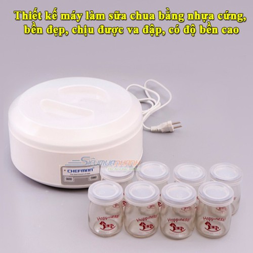 Máy Làm Sữa Chua 8 Cốc Thủy Tinh Cao Cấp Chefmen CM-302T