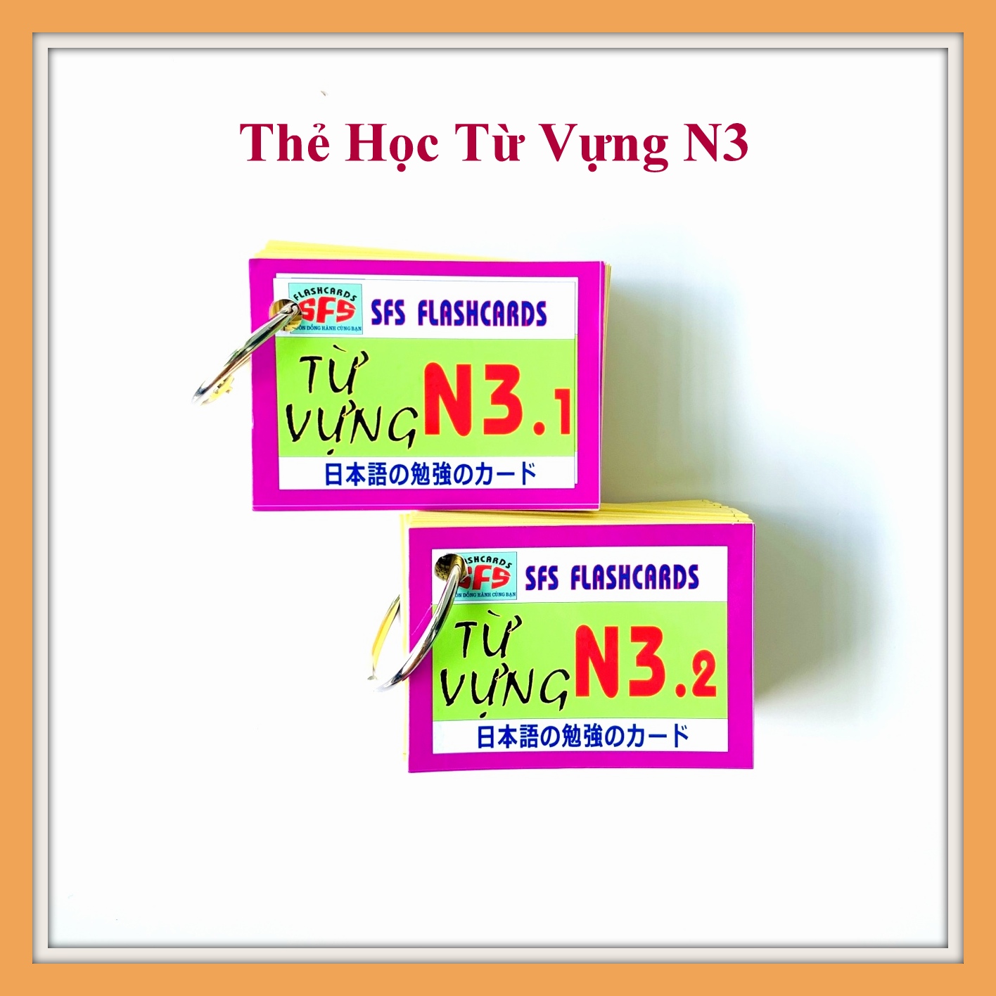Flashcards Thẻ Học Tiếng Nhật Từ Vựng N3 (2 Xấp)