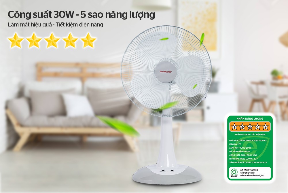 QUẠT TÍCH ĐIỆN SUNHOUSE SH762