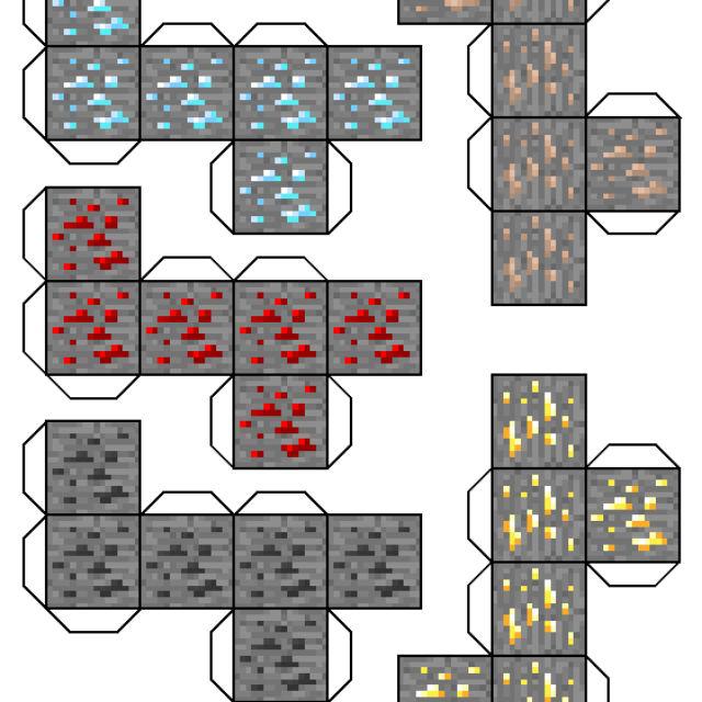 5 Combo Mô hình giấy block(khối) Minecraft