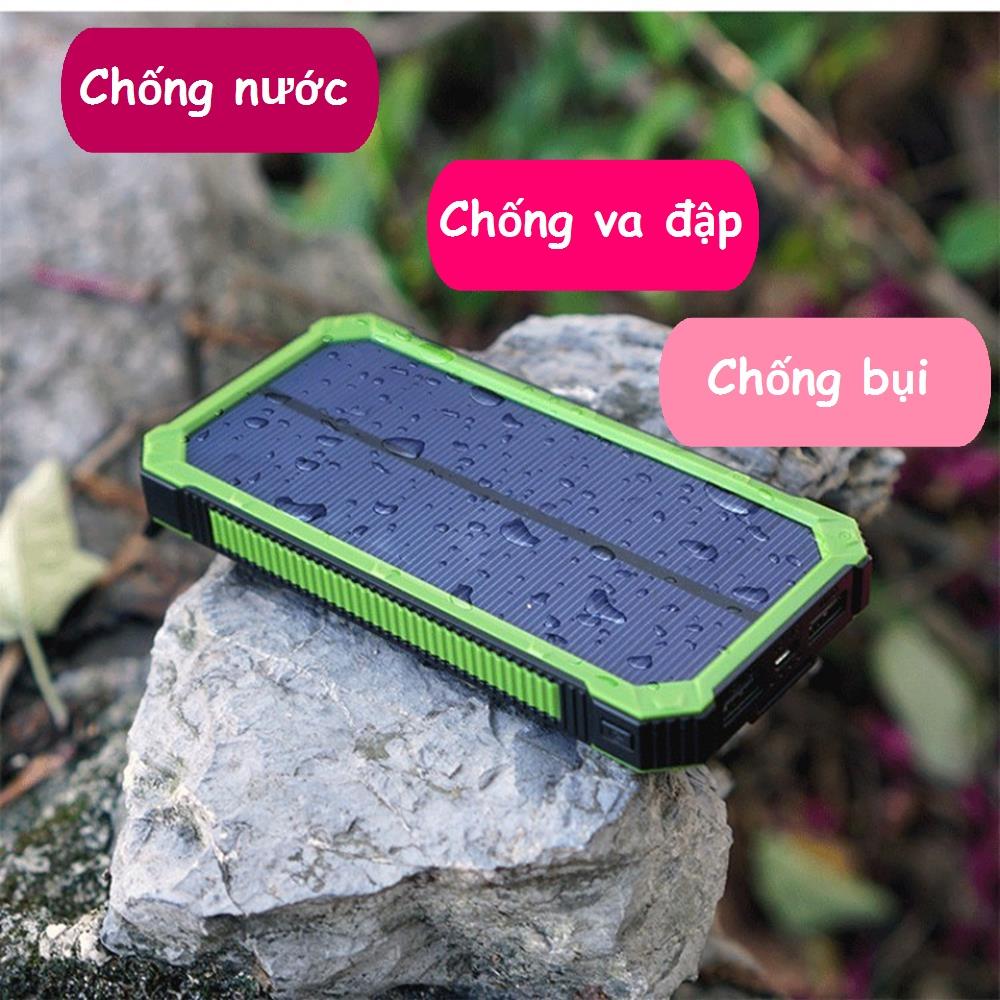 [HCM]Sạc Dự Phòng Năng Lượng Mặt Trời Đa Năng Chống Nước Đèn Pin Kép La Bàn Sạc Nhanh 2A 5.000mAh 10.000mAh 20.000mAh cục pin sạc dự phòng cục sạc dự phòng sạc dự phòng Anker Hoco Samsung Xiaomi iPhone Powerbank Solar