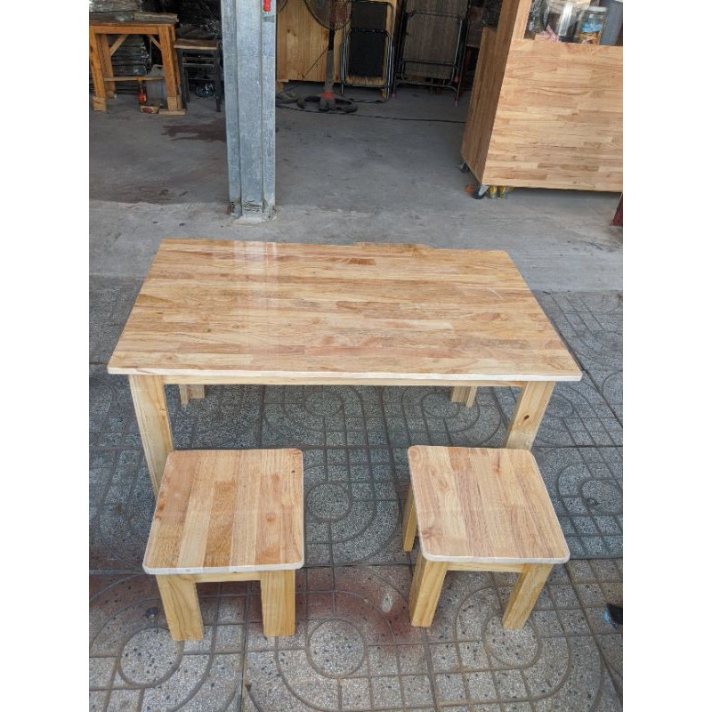 Ghế Ăn Gỗ Cao Su cao 30cm , ngồi bàn cao 45-55cm kiểu dáng đẩu