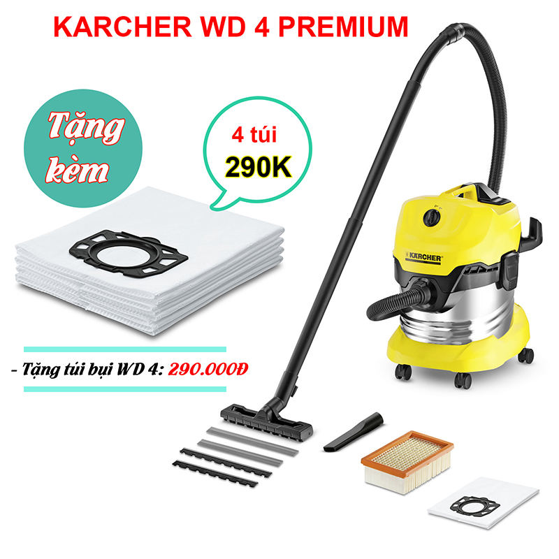 [HCM]Máy hút bụi khô và ướt Karcher WD 4S Premium (1.628-250.0)